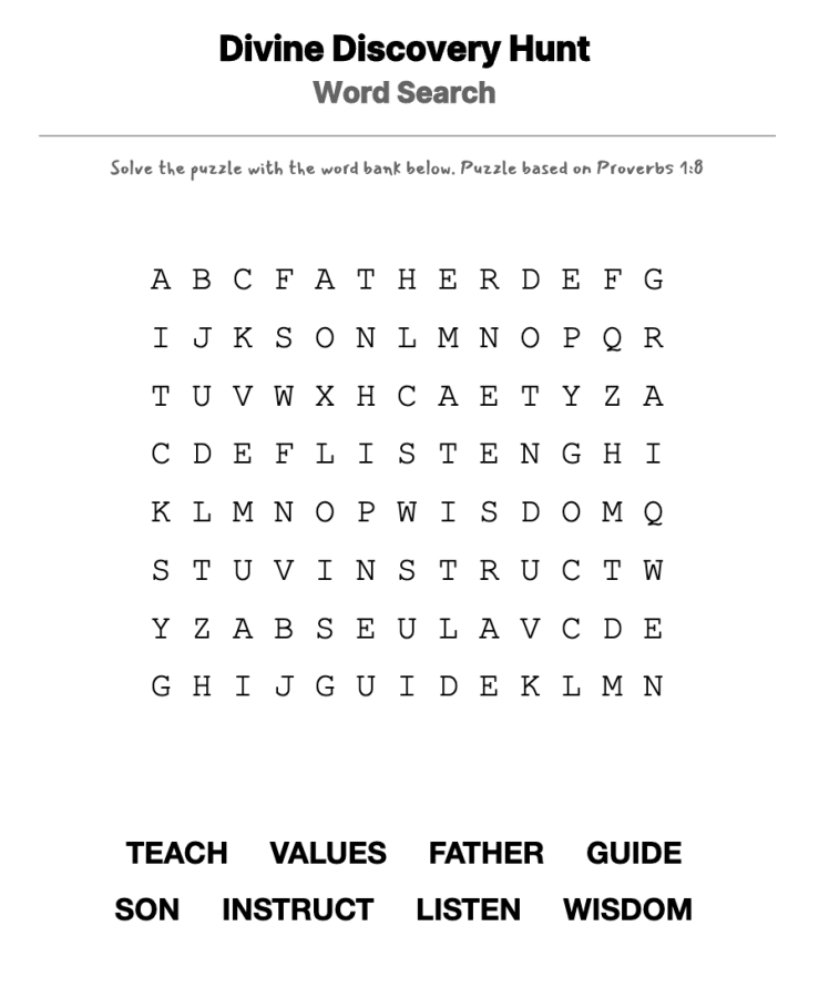 Because She Loves You word-search